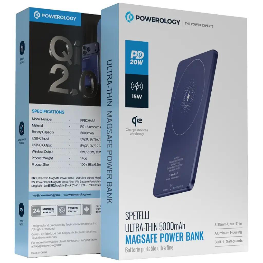Powerology Ultra-Thin 5000mAh MagSafe Power Bank