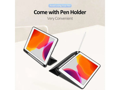 iPad 10.2 Smart Case with Pen Slot – Folding Cover, Auto Sleep/Wake (Multiple Colors)