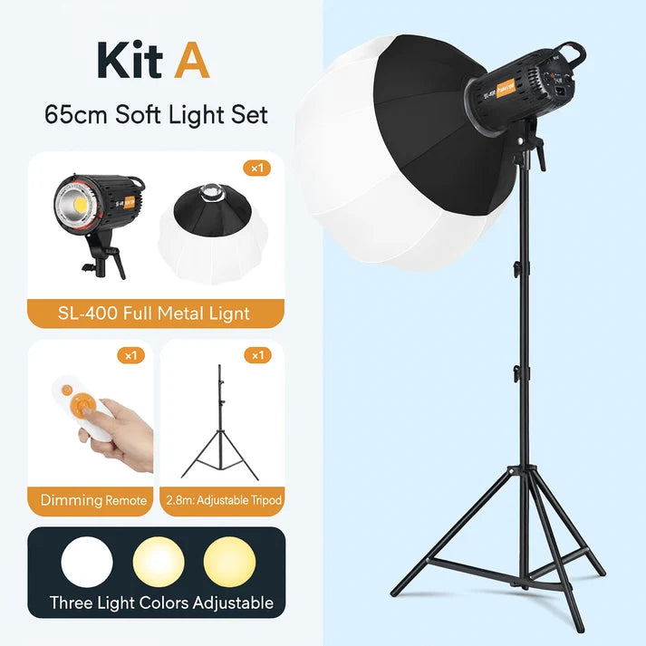 Kit A – 65cm Soft Light Set with SL-400 Full Metal LED