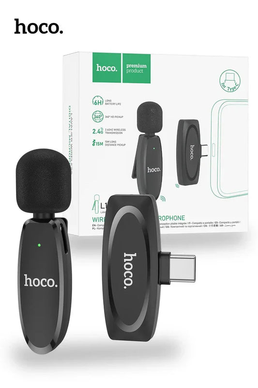 Hoco L15 Type-C Crystal Lavalier Wireless Digital Microphone