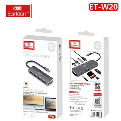 Earldom® 8 in 1 USB C Multi-Function Adapter W20