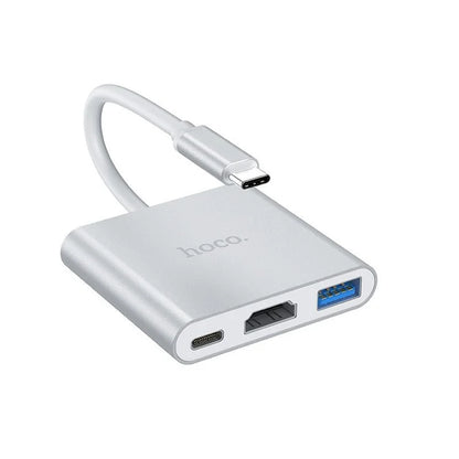 HB14 Easy use Type-C adapter(Type-C to USB3.0+HDMI+PD) - Silver