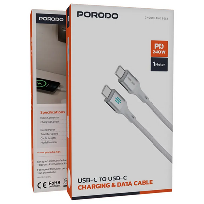 Porodo USB-C to USB-C Charging & Data Cable PD 240W