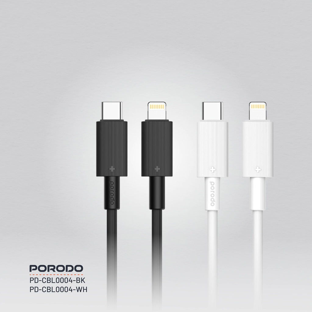 Porodo USB-C to Lightning Durable Charging Cable – Black