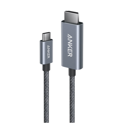Anker HDMI Cable, 4K@60Hz Ultra-Fast Nylon-Braided USBC to HDMI Cord with Advanced Shielding, Thunderbolt 5/4/3