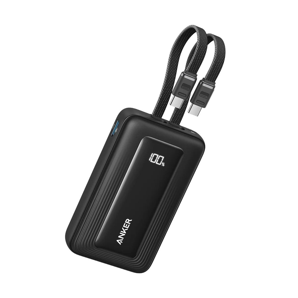 Anker Zolo Power Bank (10K, 35W, Built-In Dual USB-C Cables)-Black