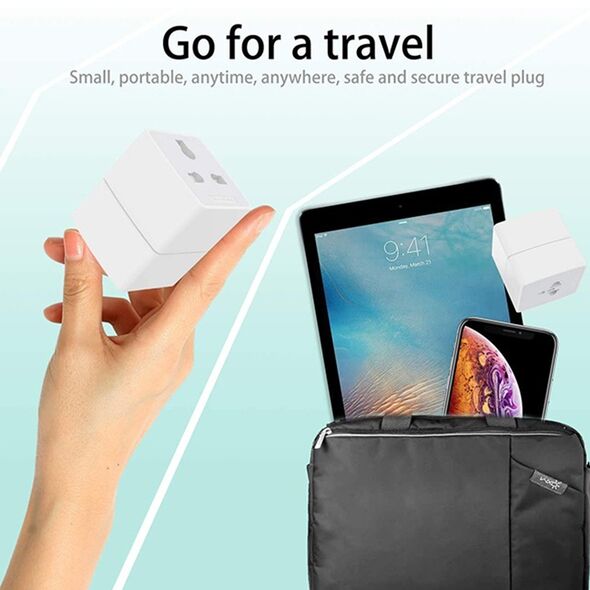 محول قابس عالمي LDNIO Z4 مع دبوس المملكة المتحدة/الاتحاد الأوروبي/الولايات المتحدة/أستراليا ومقبسين عالميين