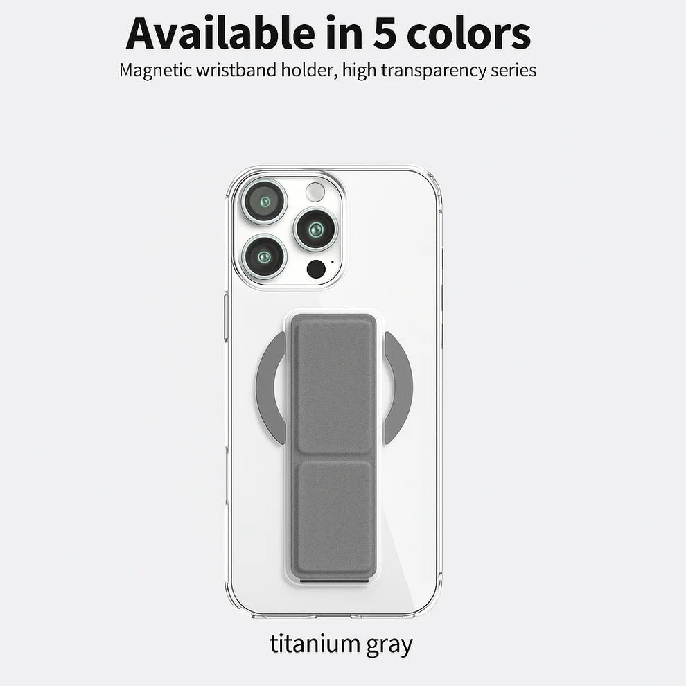 MagSafe Stand Case with Foldable Wristband Grip – Magnetic Wireless Charging Compatible