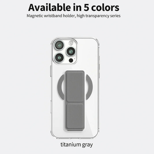 MagSafe Stand Case with Foldable Wristband Grip – Magnetic Wireless Charging Compatible