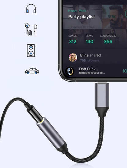 YESIDO YAU21 AUDIO ADAPTER LIGHTNING TO AUX 3.5MM