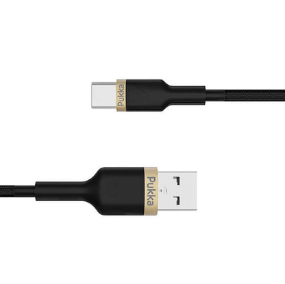 PUKKA P-CORDC USB-A TO USB-C CABLE – BLACK