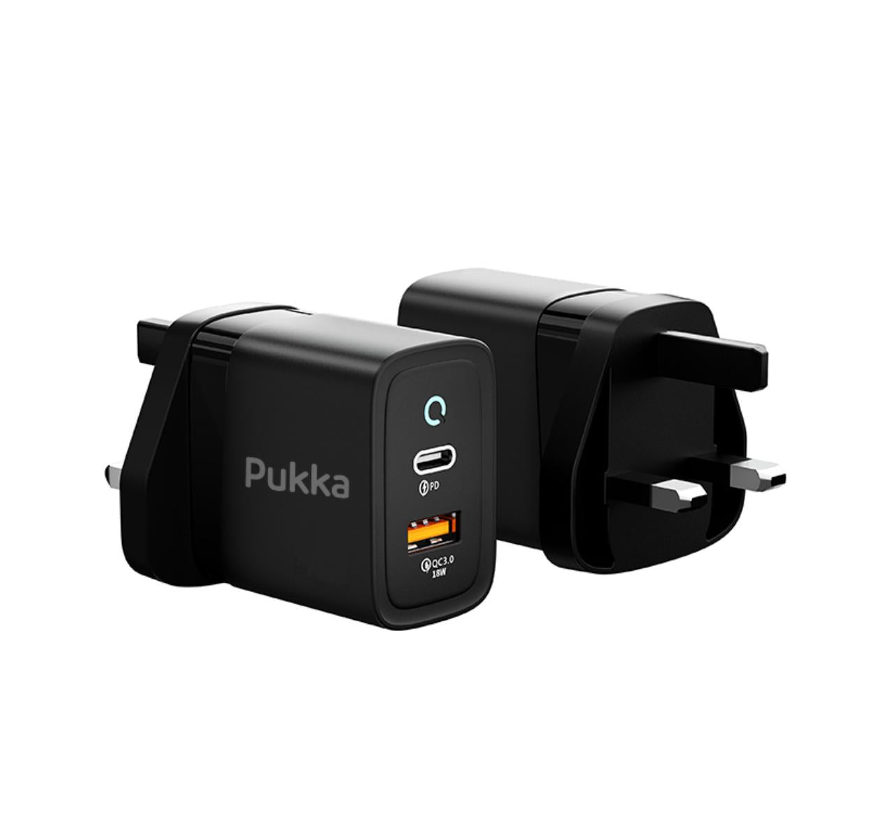 PUKKA P-ICHARG35 WALL CHARGER 35W 2 PORTS (USB-A & USB-C)