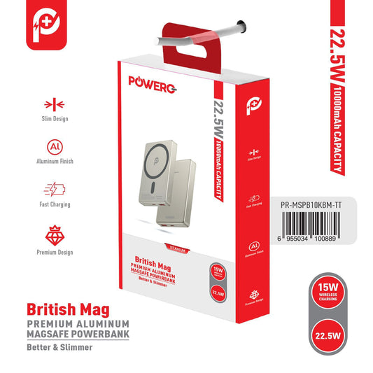 POWER O+ BRITISH MAGSAFE POWERBANK–10000MAH