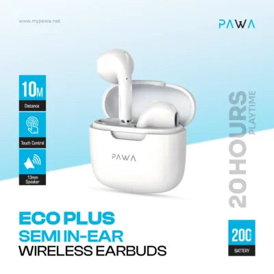 Pawa Eco Plus Semi In-Ear Wireless Earbuds