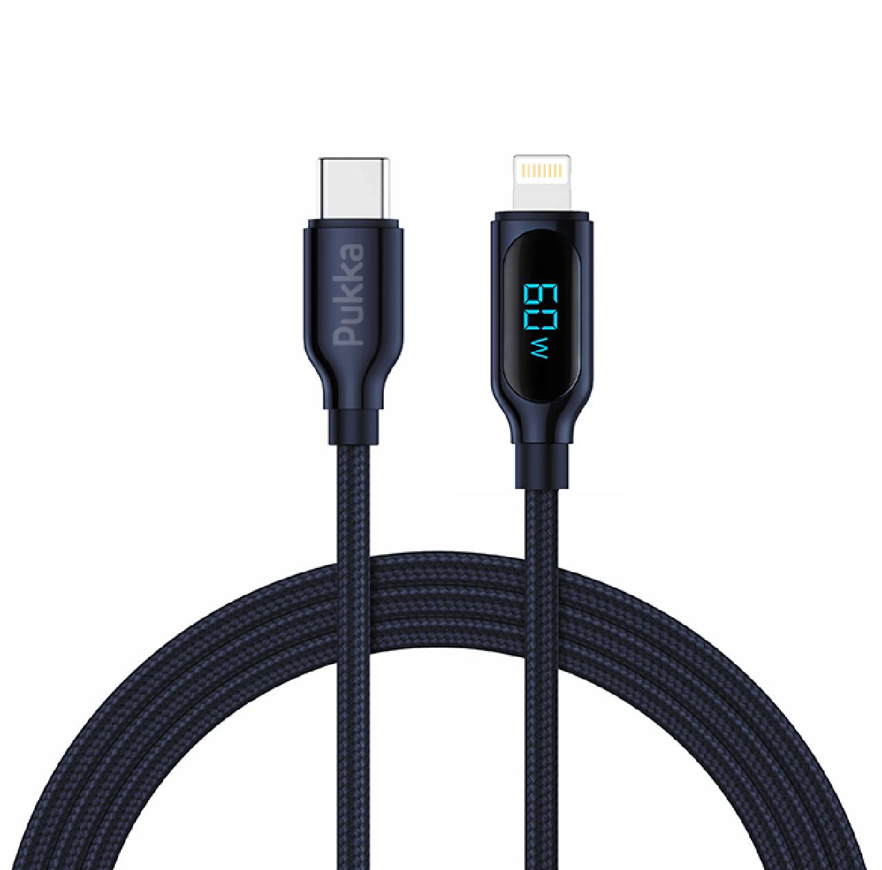 PUKKA CABLE USB-C TO LIGHTNING UP TO 60W -DIGITAL SCREEN