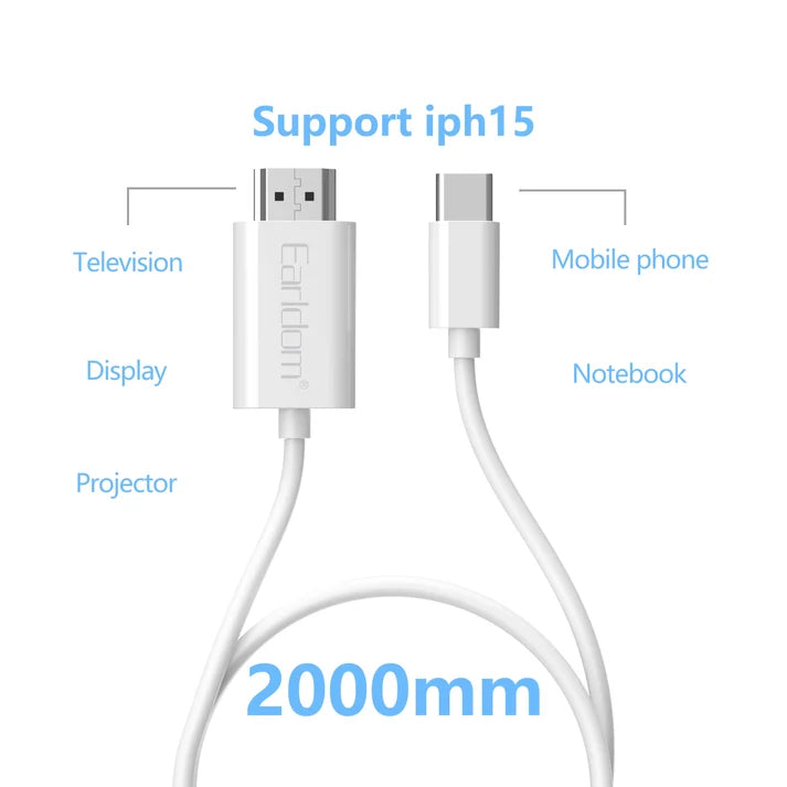Earldom USB-C to HDMI Cable – 4K@60Hz, 2M, ET-W32