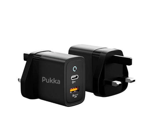 PUKKA - TWO PORTS (USB-C & USB-A) 35W -CABLE USB-C TO MICRO