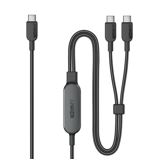 Anker 2-in-1 USB-C to USB-C Cable (4 ft, 140W) -Black