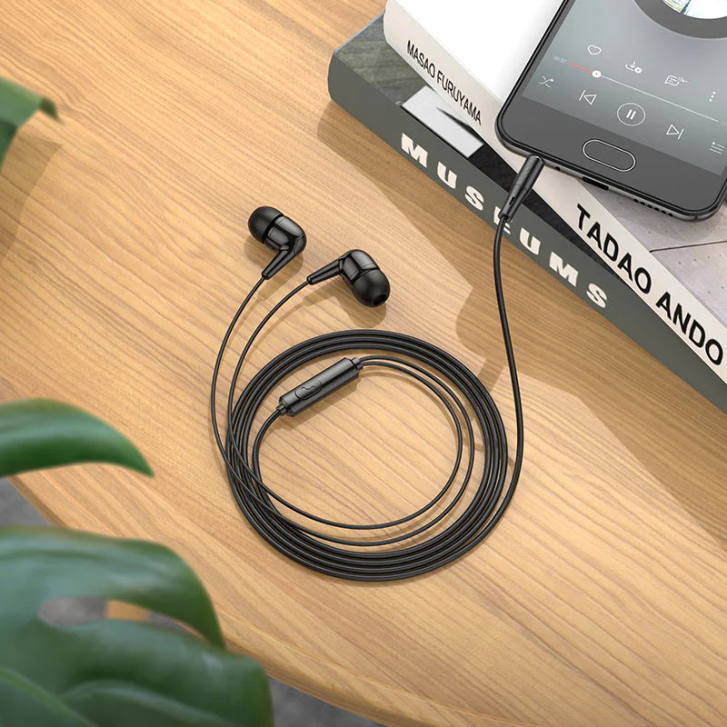 HOCO M97 ENJOY UNIVERSAL EARPHONES WITH MIC Black
