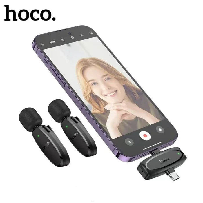 HOCO L15 DUAL LAVALIER MICROPHONE TYPE-C & Lightening