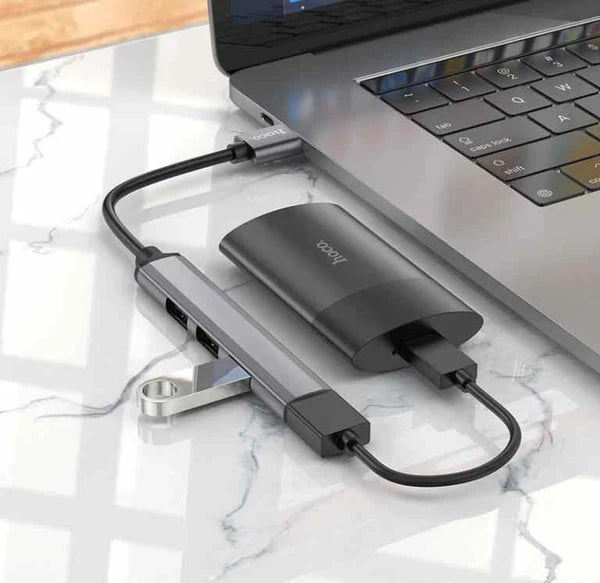 HOCO HB26 4-IN-1 HUB USB MALE TO USB 3.0 FEMALE