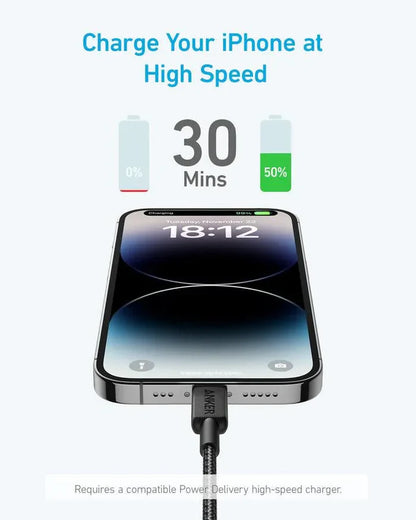 ANKER 322 USB-C TO LIGHTNING CABLE BRAIDED (0.9M/3FT)