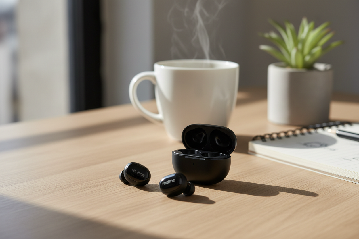 realme earpods with real background