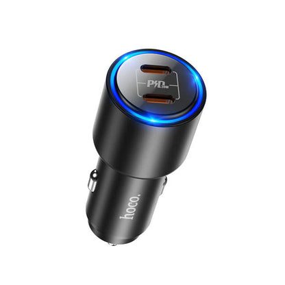 HOCO DUAL PORT TYPE-C TO LIGHTNING LED LIGHTS CAR CHARGER – NZ3